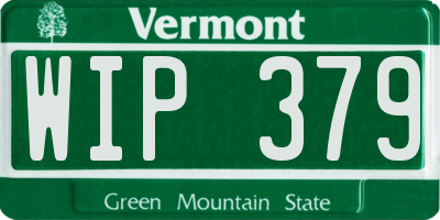 VT license plate WIP379
