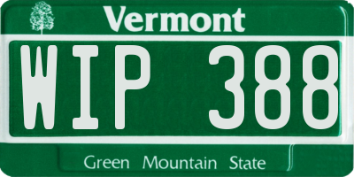VT license plate WIP388