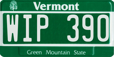 VT license plate WIP390
