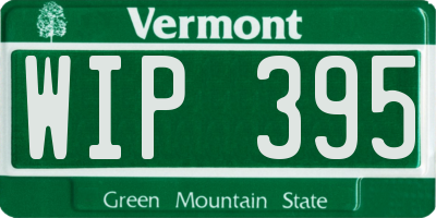 VT license plate WIP395