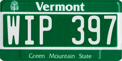 VT license plate WIP397