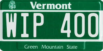 VT license plate WIP400