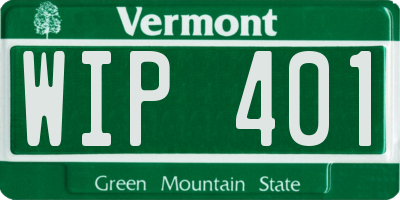 VT license plate WIP401