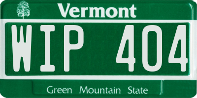 VT license plate WIP404