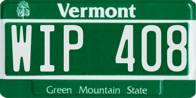 VT license plate WIP408