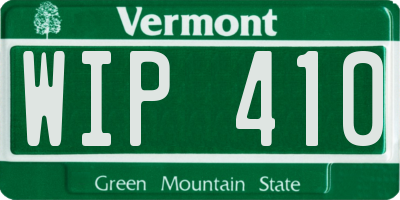 VT license plate WIP410