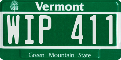 VT license plate WIP411
