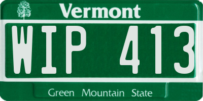 VT license plate WIP413