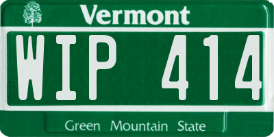 VT license plate WIP414