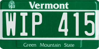 VT license plate WIP415
