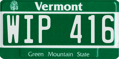 VT license plate WIP416