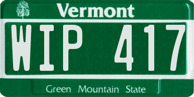 VT license plate WIP417