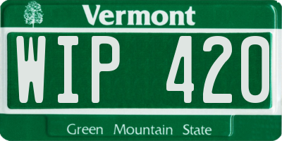 VT license plate WIP420