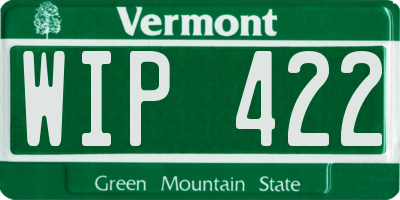 VT license plate WIP422