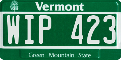 VT license plate WIP423