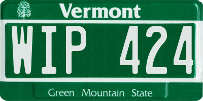 VT license plate WIP424