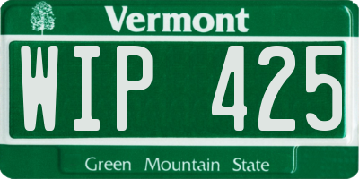 VT license plate WIP425