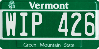 VT license plate WIP426