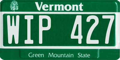 VT license plate WIP427