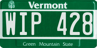 VT license plate WIP428