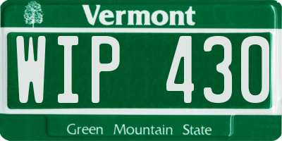 VT license plate WIP430