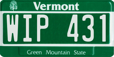 VT license plate WIP431