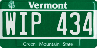 VT license plate WIP434