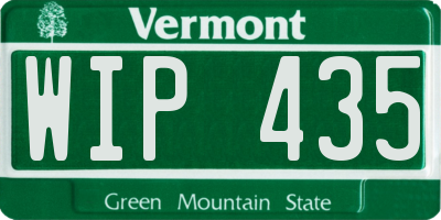 VT license plate WIP435