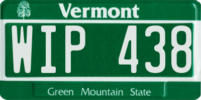 VT license plate WIP438