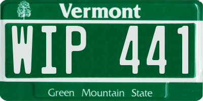 VT license plate WIP441
