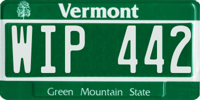VT license plate WIP442