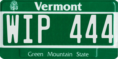 VT license plate WIP444