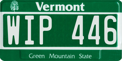 VT license plate WIP446