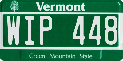 VT license plate WIP448