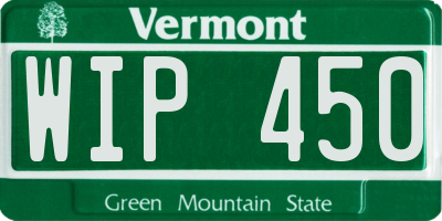 VT license plate WIP450