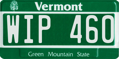VT license plate WIP460