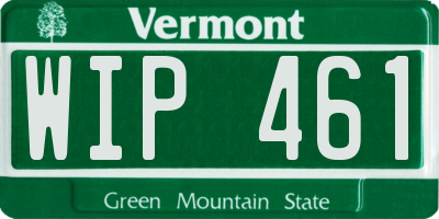 VT license plate WIP461