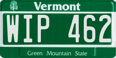 VT license plate WIP462