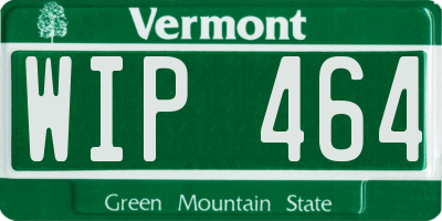 VT license plate WIP464