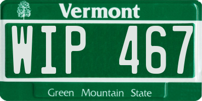 VT license plate WIP467