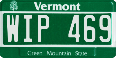 VT license plate WIP469