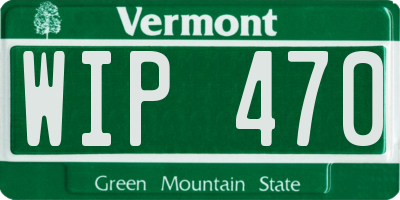 VT license plate WIP470