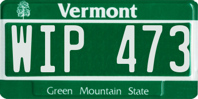 VT license plate WIP473