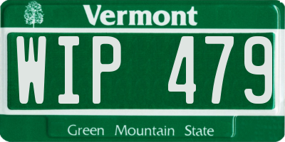 VT license plate WIP479