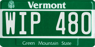 VT license plate WIP480