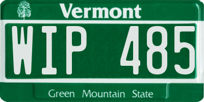VT license plate WIP485