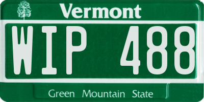 VT license plate WIP488