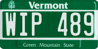 VT license plate WIP489