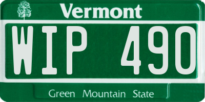 VT license plate WIP490
