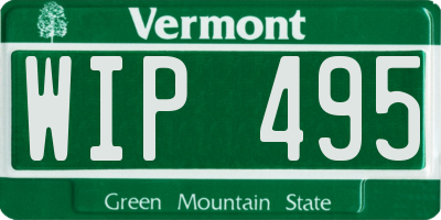 VT license plate WIP495